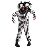 Morph Costumes Premium - Disfraz Payaso Asesino Hombre con 2 Cabezas, Disfraz de Halloween de...